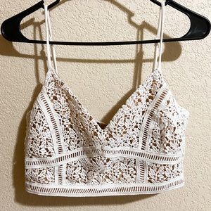 White crochet crop top
